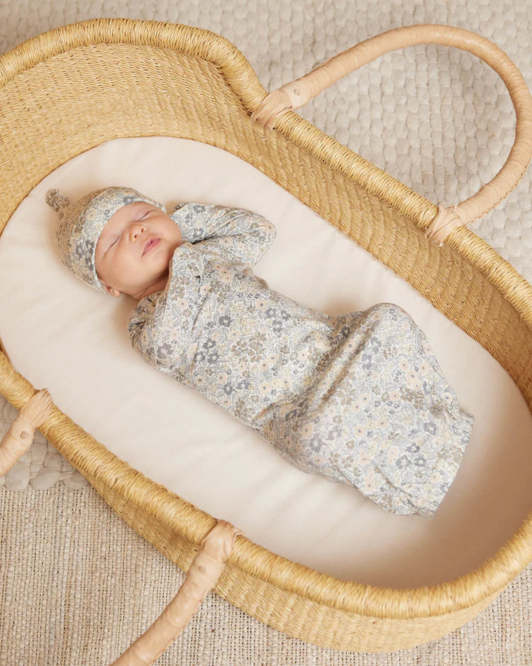 Quincy Mae Bamboo Baby Gown + Hat || Winter Garden
