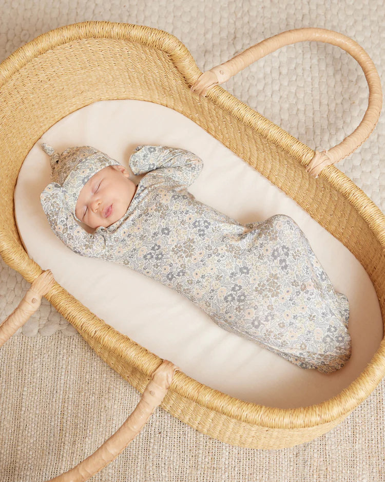 Quincy Mae Bamboo Baby Gown + Hat || Winter Garden