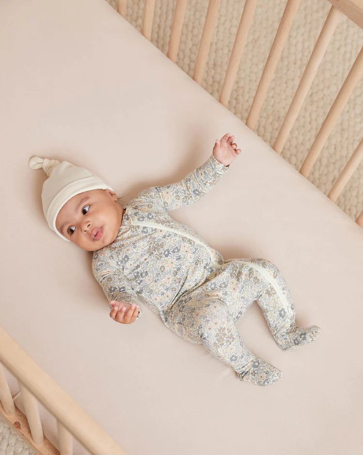 Quincy Mae Bamboo Zip Footie || Winter Garden