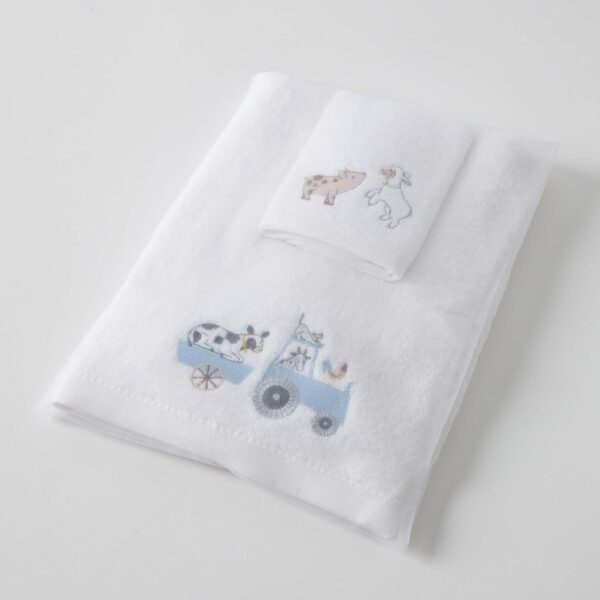 Jiggle & Giggle Farm Fun Bath Towel & Face Washer in Organza Bag