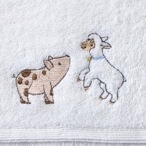Jiggle & Giggle Farm Fun Bath Towel & Face Washer in Organza Bag