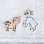 Jiggle & Giggle Farm Fun Bath Towel & Face Washer in Organza Bag
