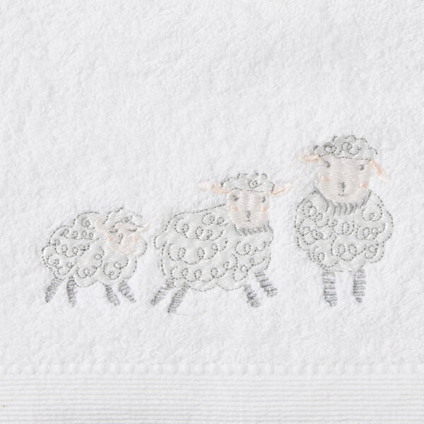 Jiggle & Giggle Sheep Family Bath Towel & Face Washer in Organza Bag