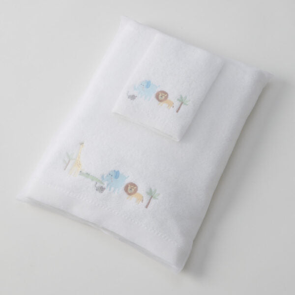 Jiggle & Giggle Jungle Adventure Bath Towel & Face Washer in Organza Bag