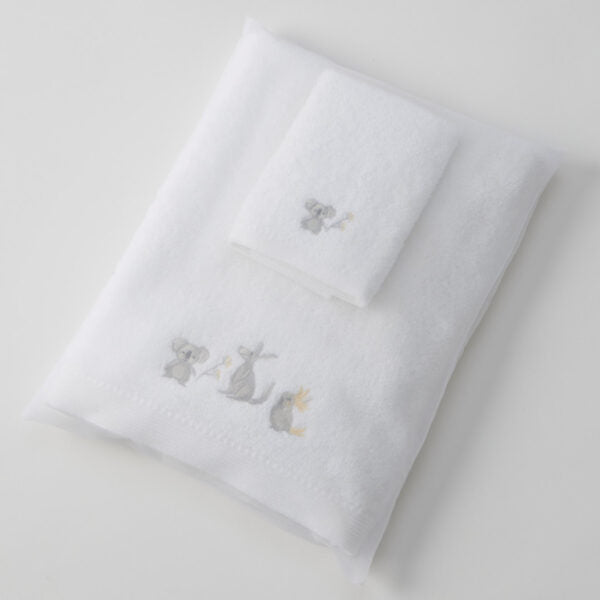 Jiggle & Giggle Little Critters Bath Towel & Face Washer in Organza Bag