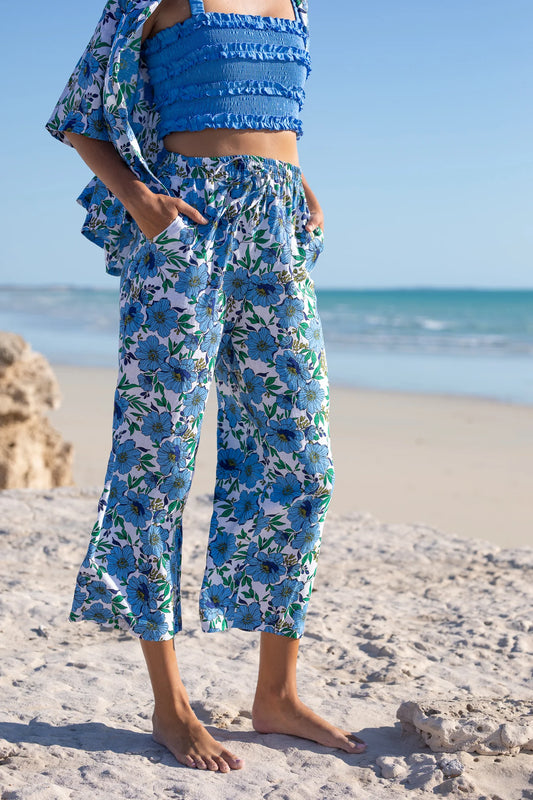 Pops and Co - The Summer Pants in Azure Posy