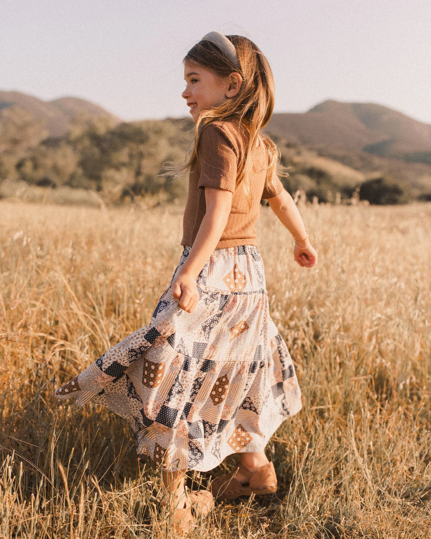 Rylee & Cru Tiered Midi Skirt || Patchwork