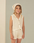 Rylee & Cru Knit Shorts || Sand Stripe