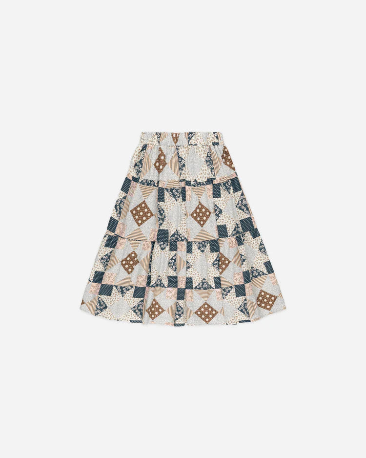 Rylee & Cru Tiered Midi Skirt || Patchwork