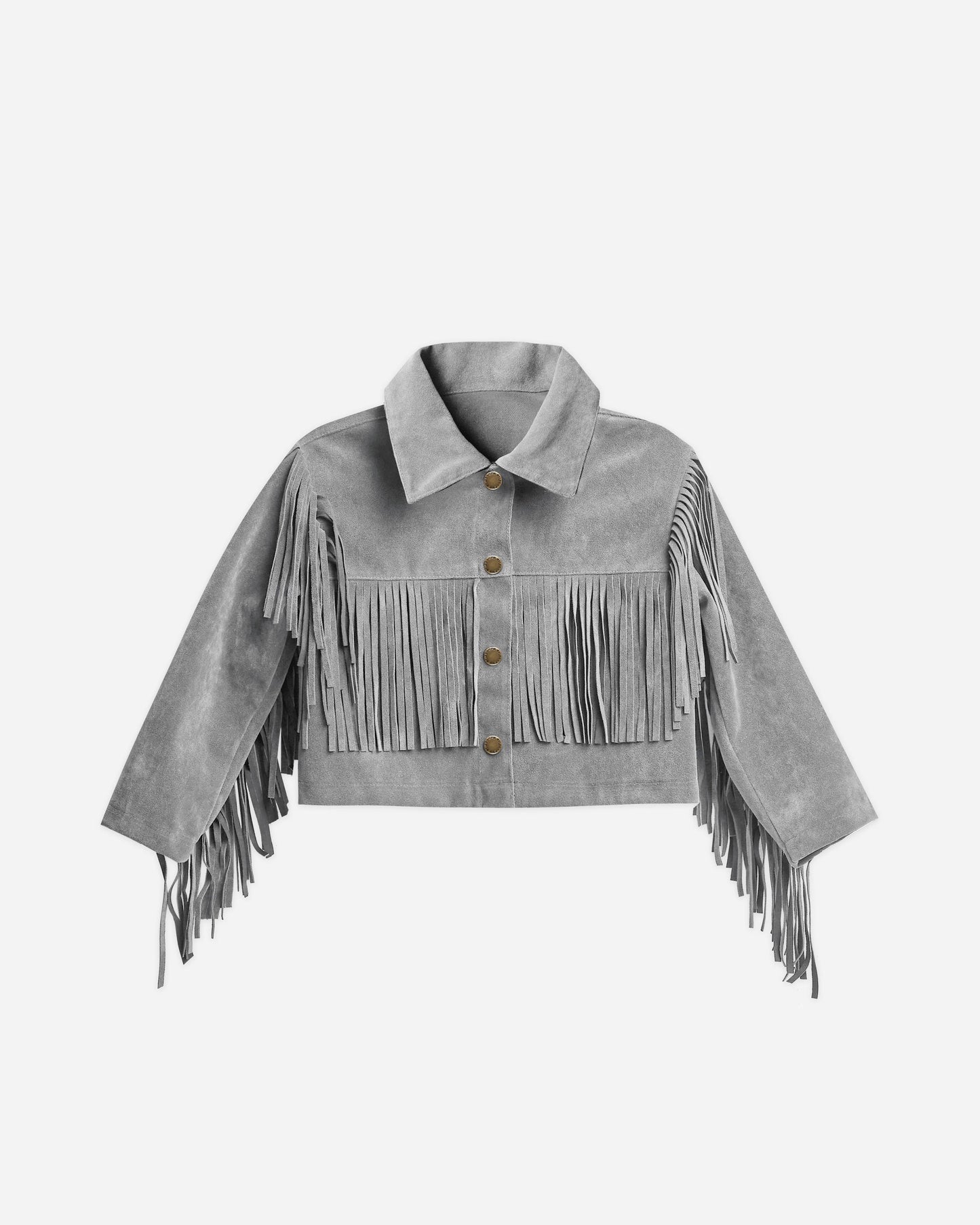 Rylee & Cru Fringe Jacket || Dusty Blue