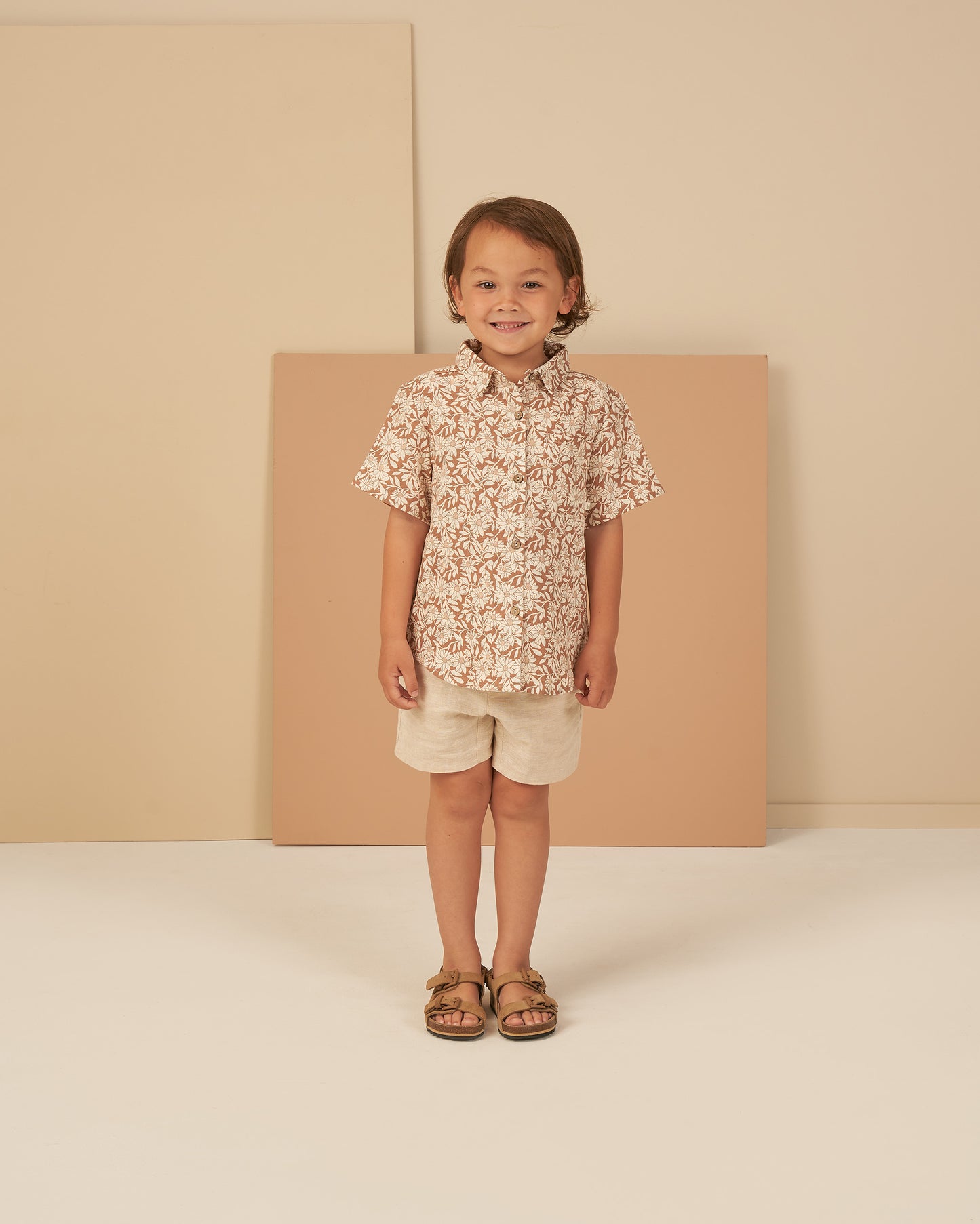 Rylee & Cru Collared Short Sleeve Shirt || Plumeria