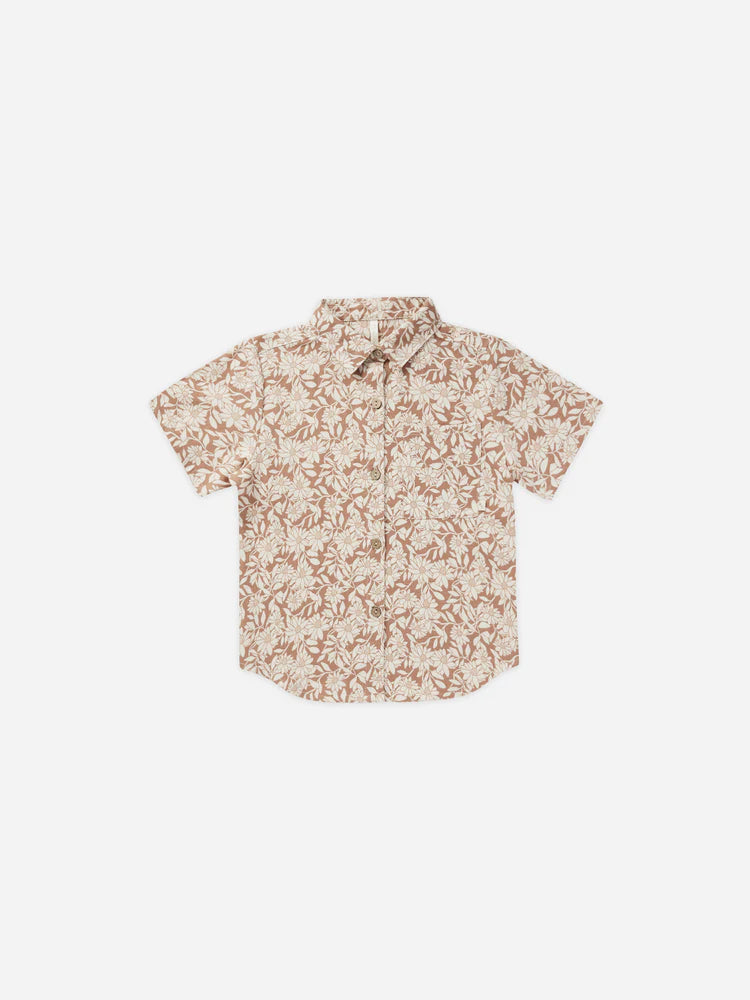 Rylee & Cru Collared Short Sleeve Shirt || Plumeria