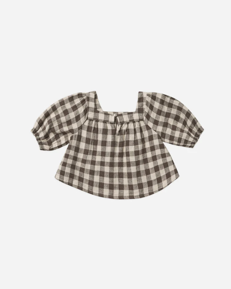 RYLEE & CRU Gia Blouse || Charcoal Check