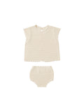 Rylee & Cru Scallop Knit Baby Set || Natural