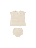Rylee & Cru Scallop Knit Baby Set || Natural