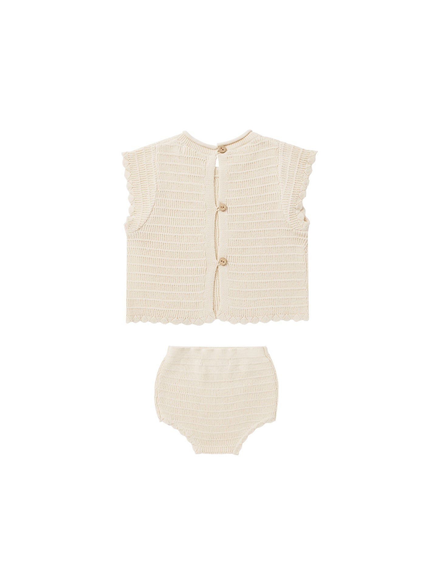 RYLEE & CRU scallop knit baby set || natural