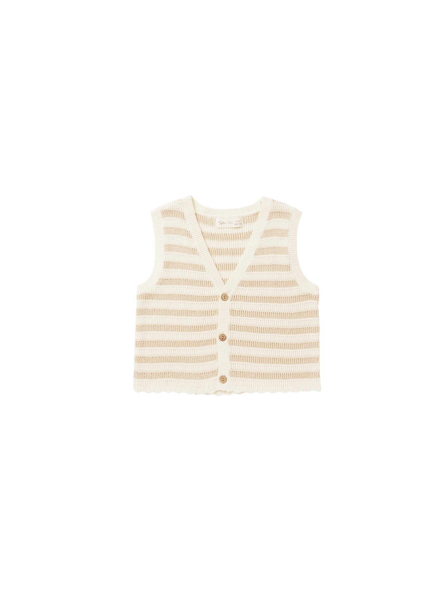 Rylee & Cru Knit vest || Sand Stripe