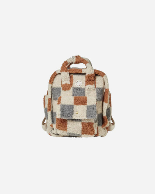 RYLEE + CRU  Mini Backpack || Shearling Check