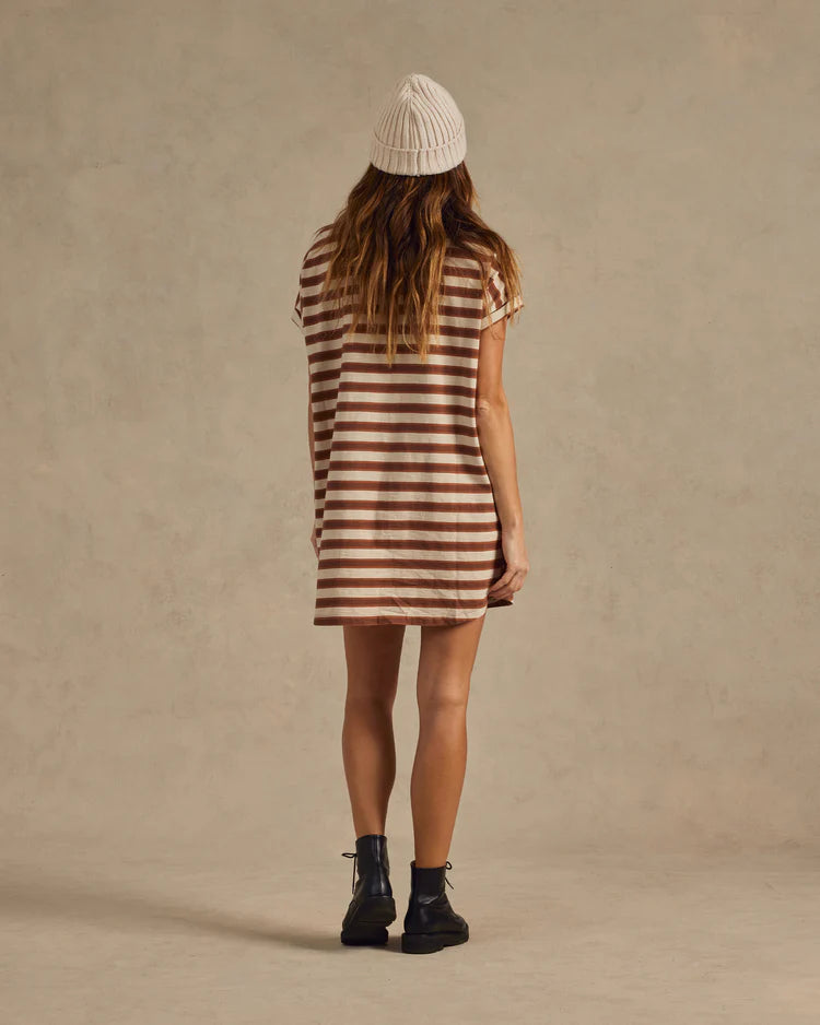 RYLEE + CRU Women's Henley Shirt Dress | Cedar Stripe