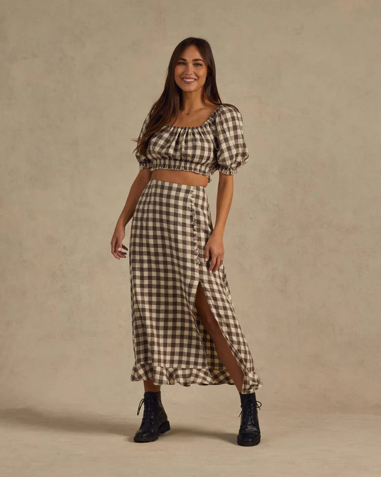 Rylee & Cru Women's Sazan Top || Charcoal check