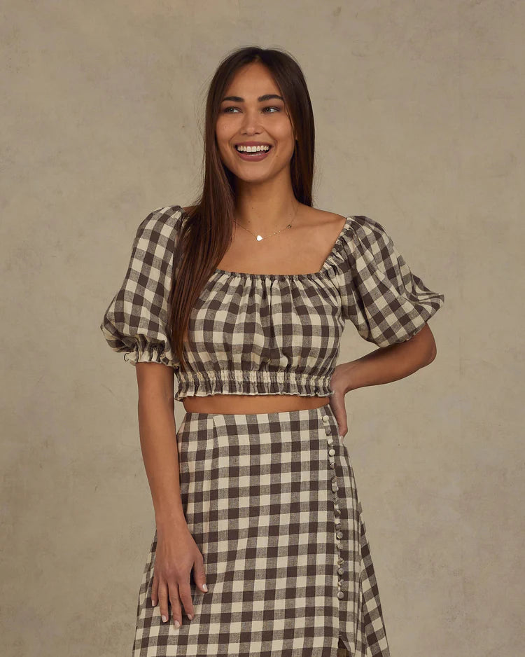 Rylee & Cru Women's Sazan Top || Charcoal check