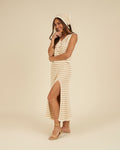 Rylee & Cru Women's Midi Skirt || Sand Stripe