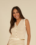 Rylee & Cru Women's Knit vest || Sand Stripe