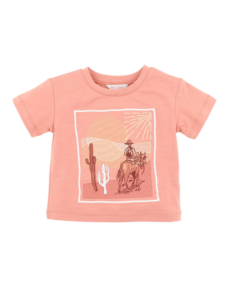 Fox & Finch Abstract Oasis Desert Horse Tee