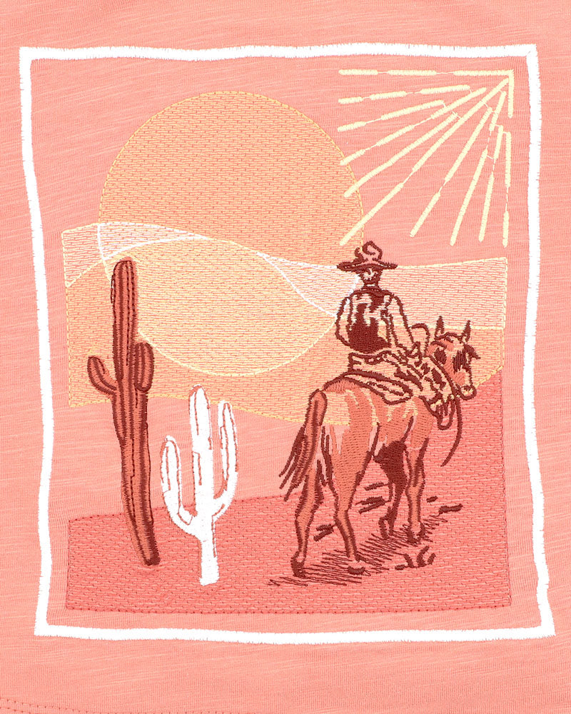 Fox & Finch Abstract Oasis Desert Horse Tee