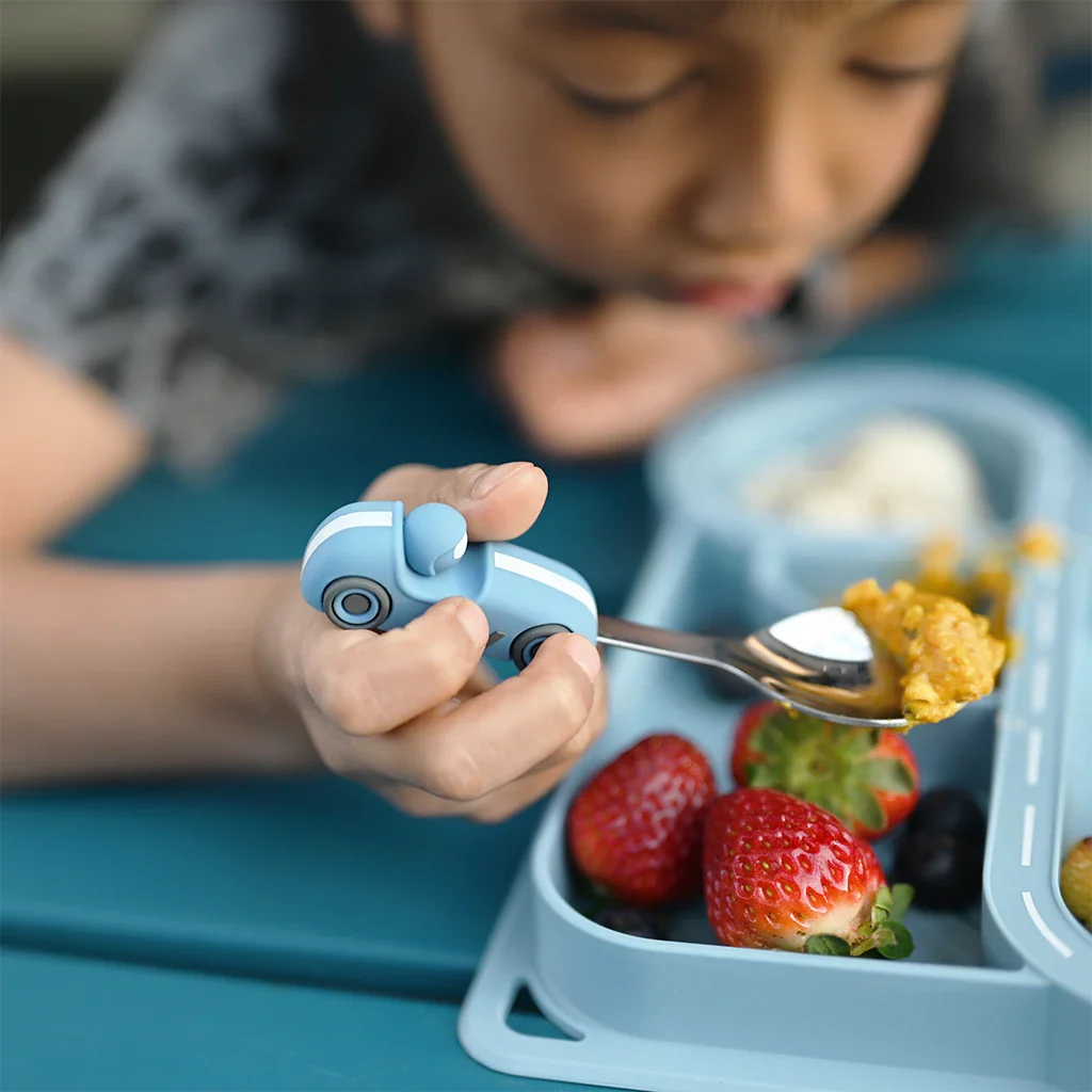Zooli Children's Cutlery Set -Powder Blue Race Car