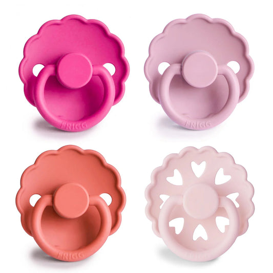 FRIGG Multi Pacifier 4 Pack Silicone - Rosy Romance