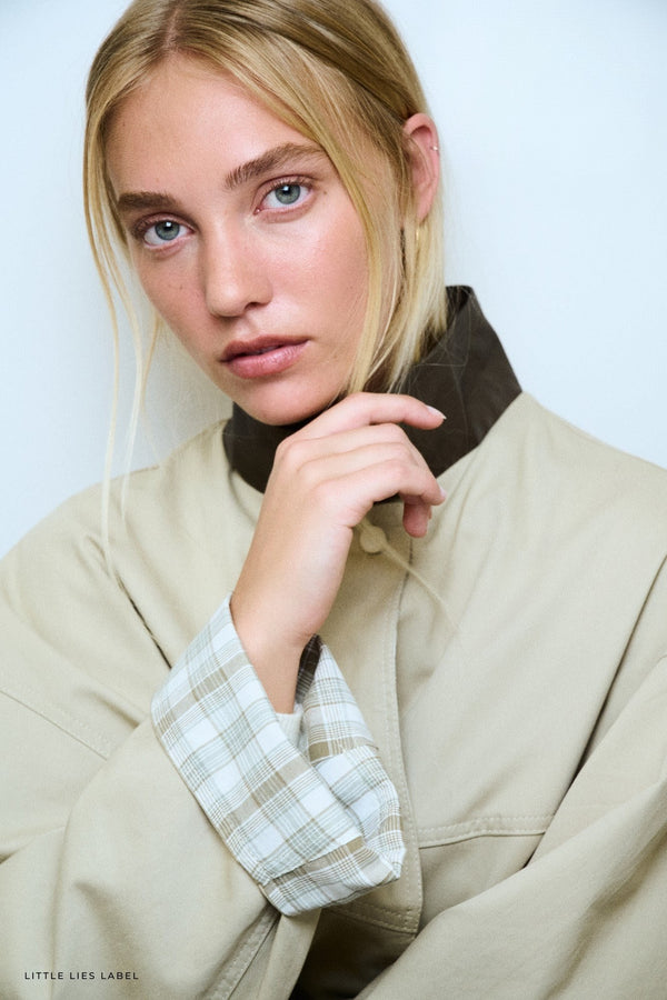 Little Lies Rylan Reversible Parka – Stone/Khaki