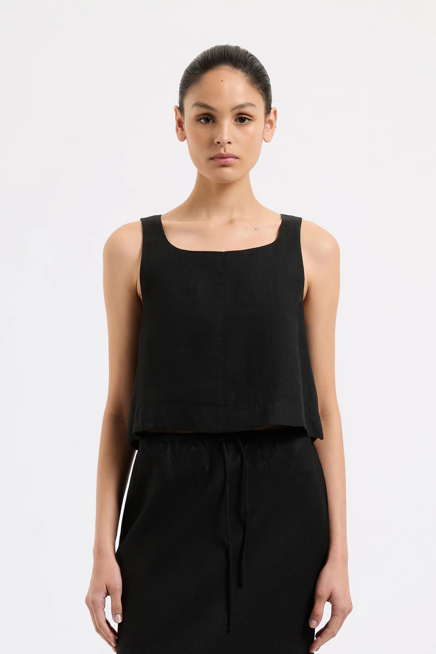 Nude Lucy Thilda Linen Top - Black