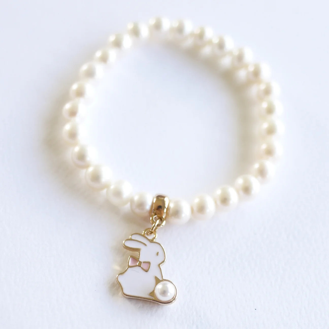 Lauren Hinkley Freshwater Pearl Bunny Charm Bracelet