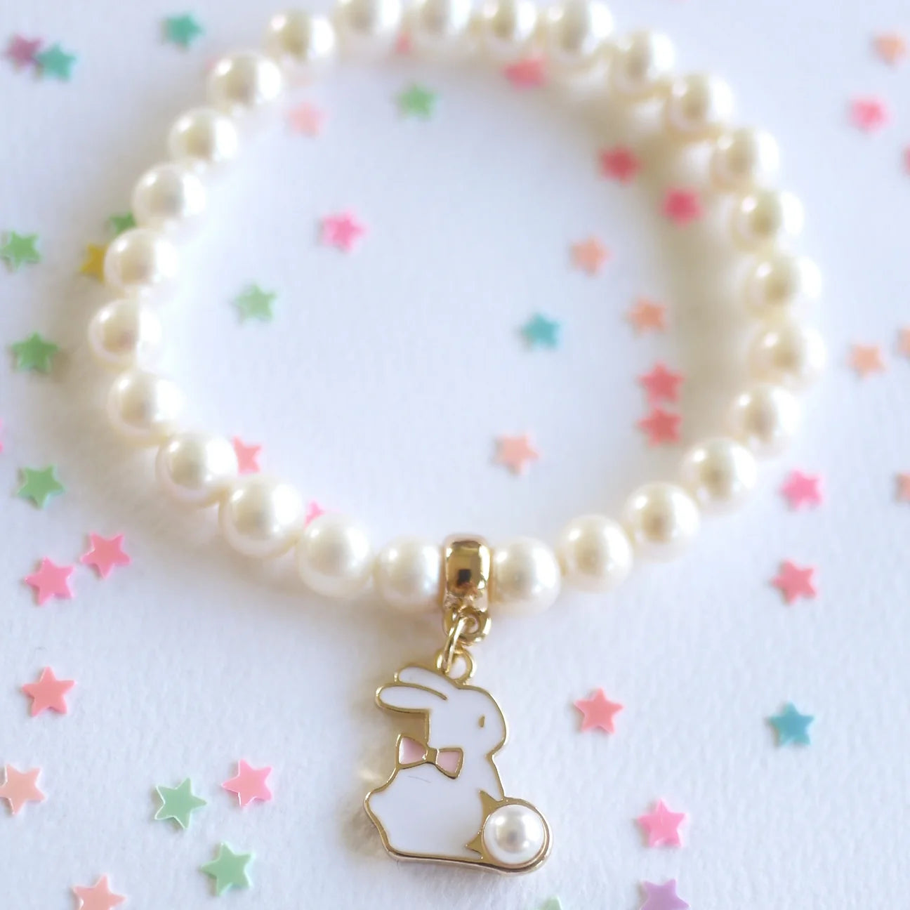 Lauren Hinkley Freshwater Pearl Bunny Charm Bracelet