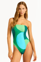 Seafolly - DD Bandeau One Piece - Vivid Green