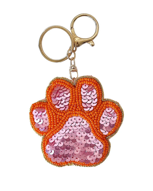 Zoda - Beaded Keychain Paw PINK