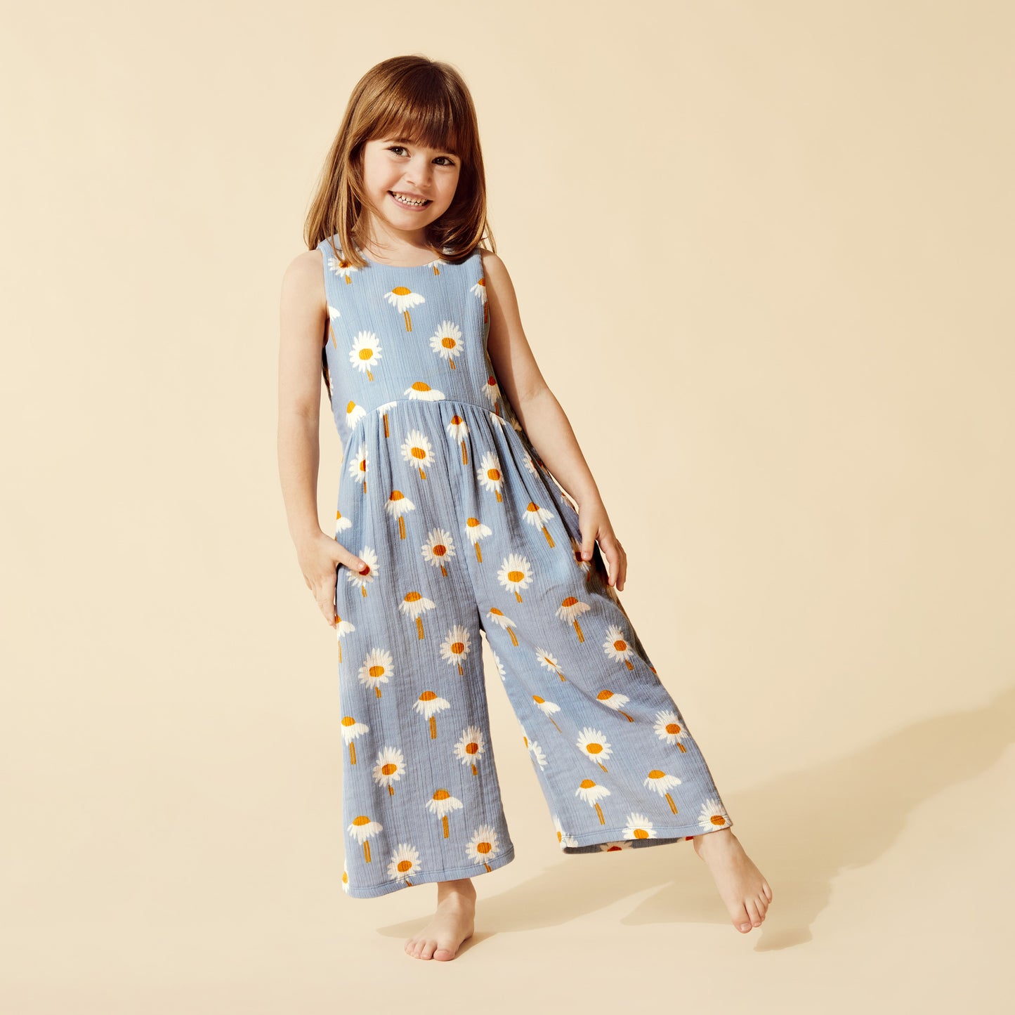 Wilson & Frenchy Daisy Floral Organic Crinkle Jumpsuit