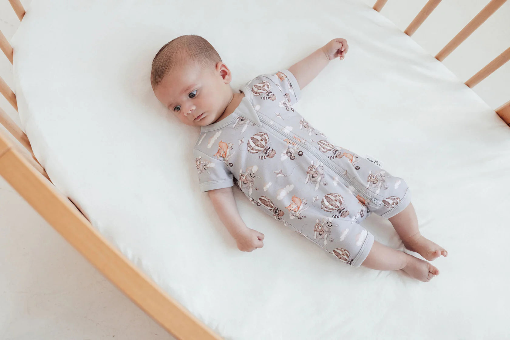 Aster & Oak - Flying Friends SS Zip Romper