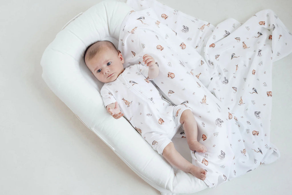 Aster and Oak Native Animals SS Zip Romper