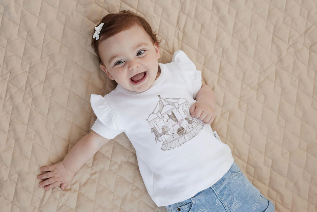 Aster & Oak - Carousel Print Flutter Tee