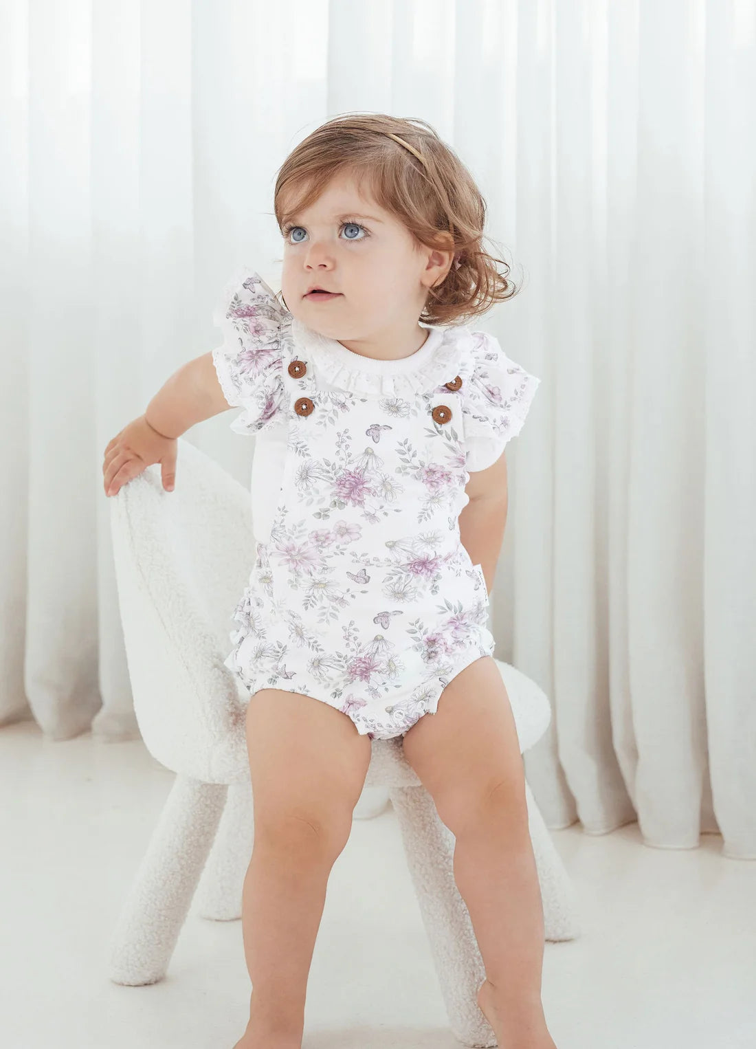 Aster and Oak Daisy Floral Lace Playsuit
