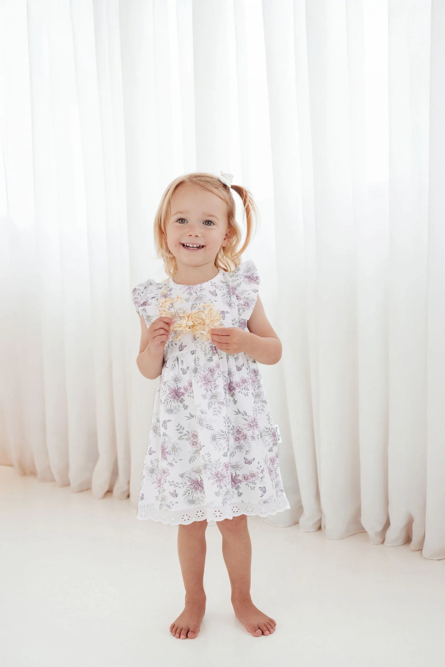 Aster and Oak Daisy Floral Ruffle Dress