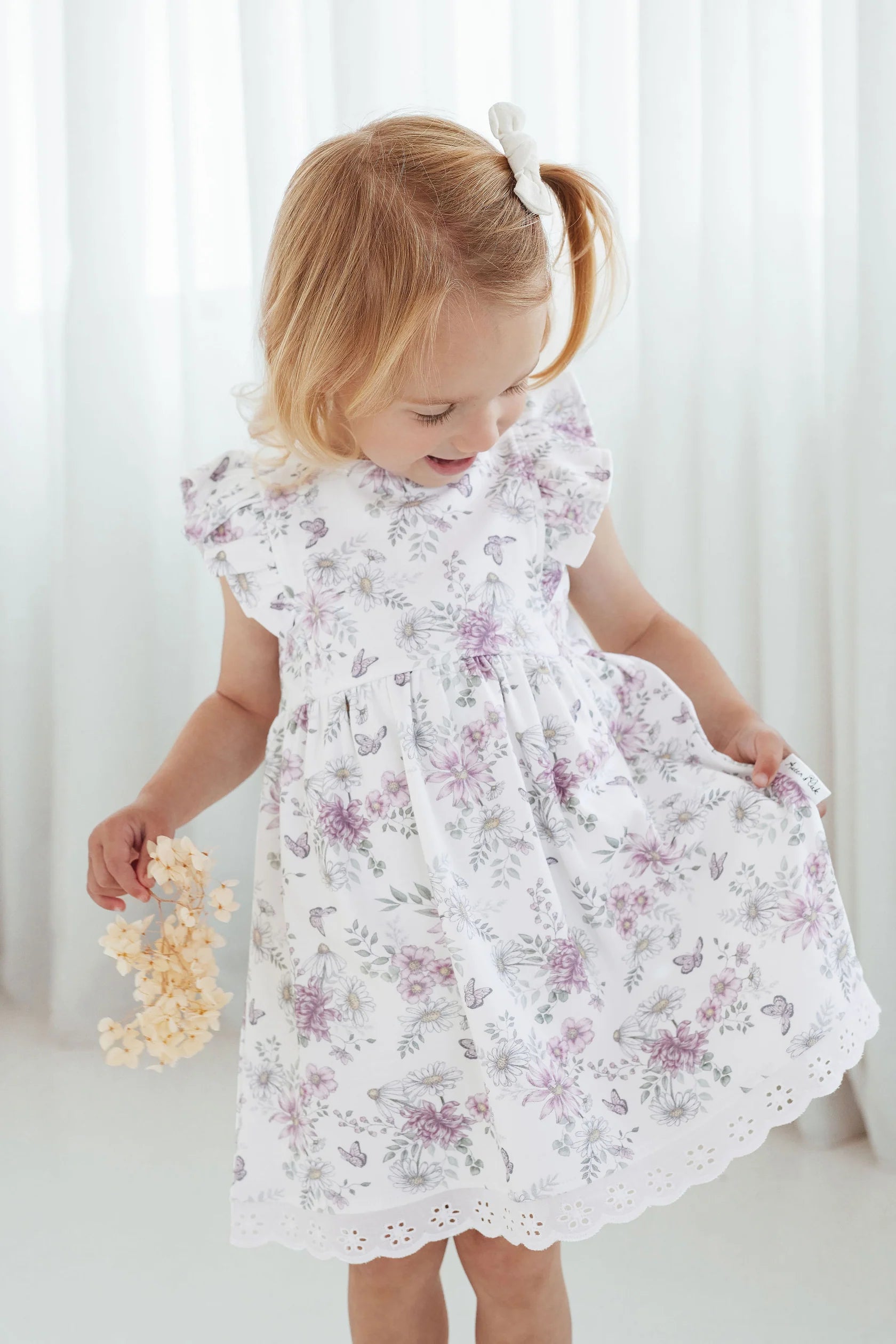 Aster and Oak Daisy Floral Ruffle Dress