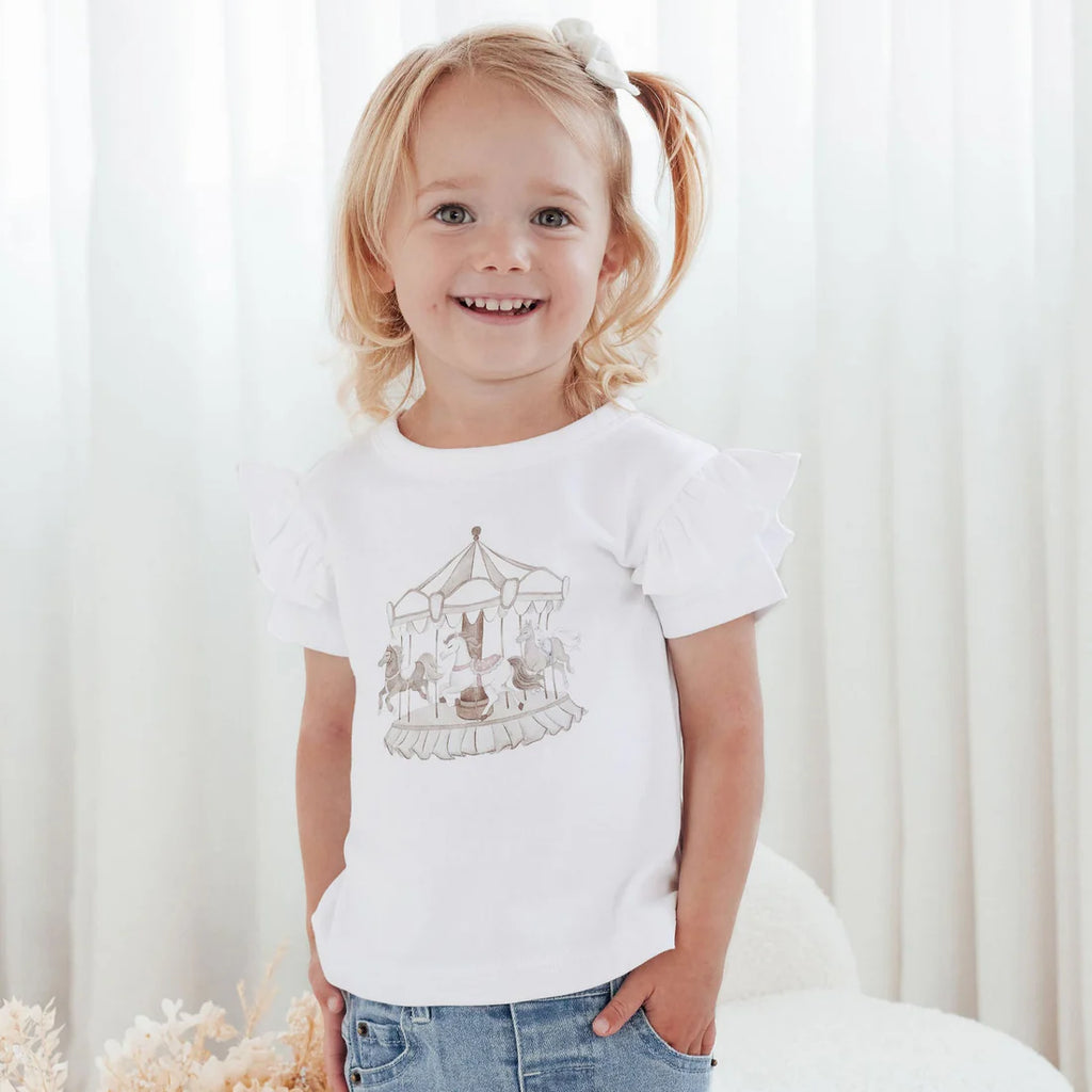 Aster & Oak - Carousel Print Flutter Tee