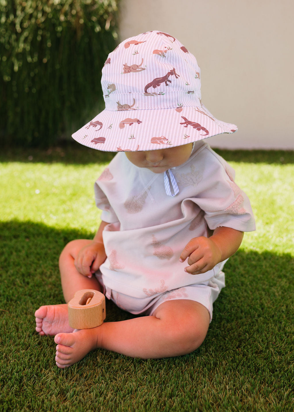 Acorn Wide Brim Infant Hat