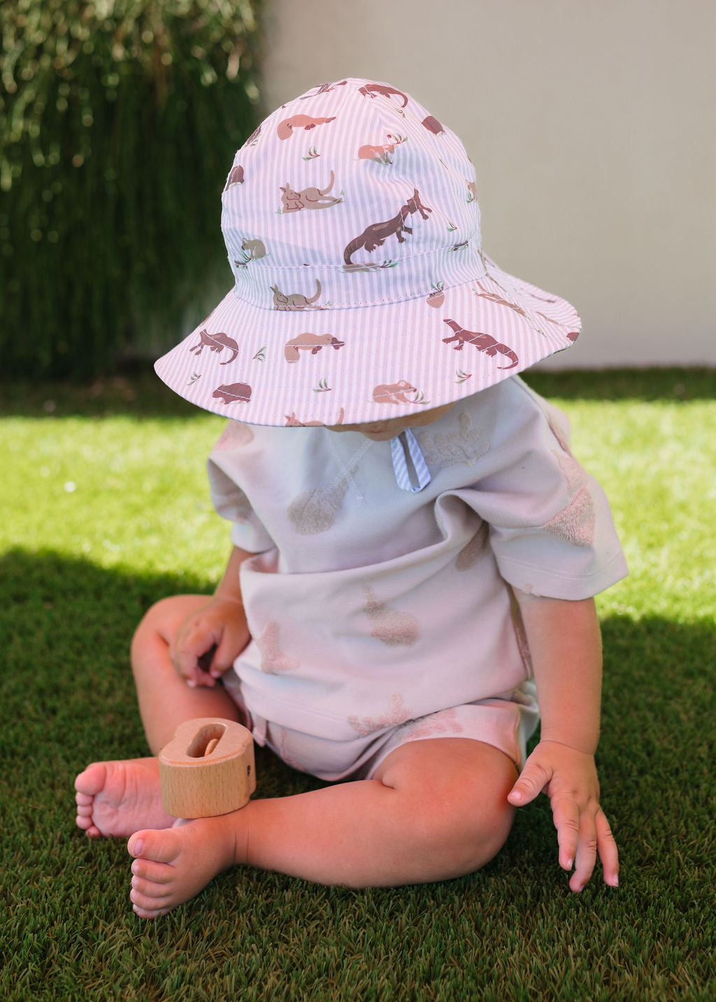 Acorn Wide Brim Infant Hat