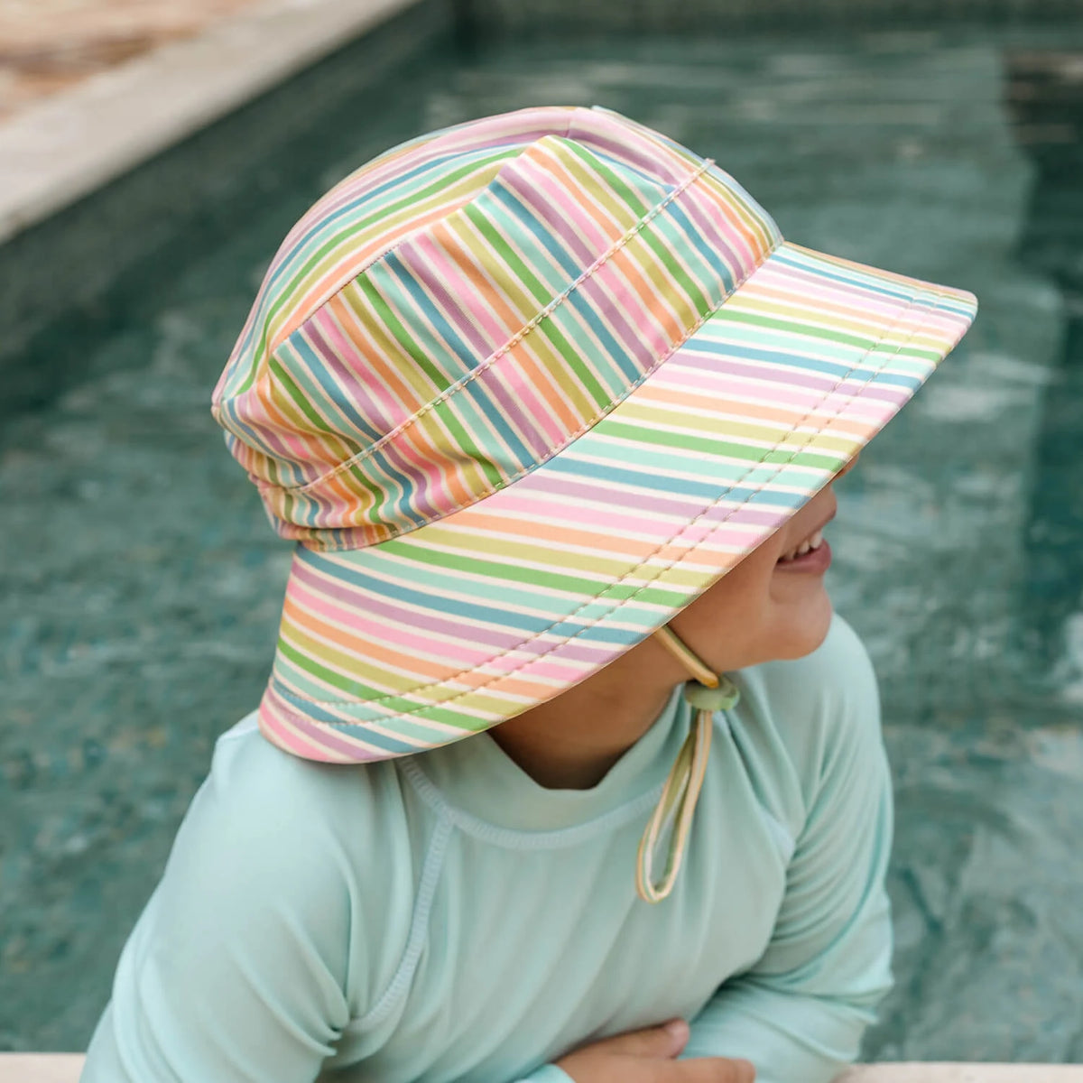 Bedhead Hats Kids Classic SwimBucket Hat Rainbow