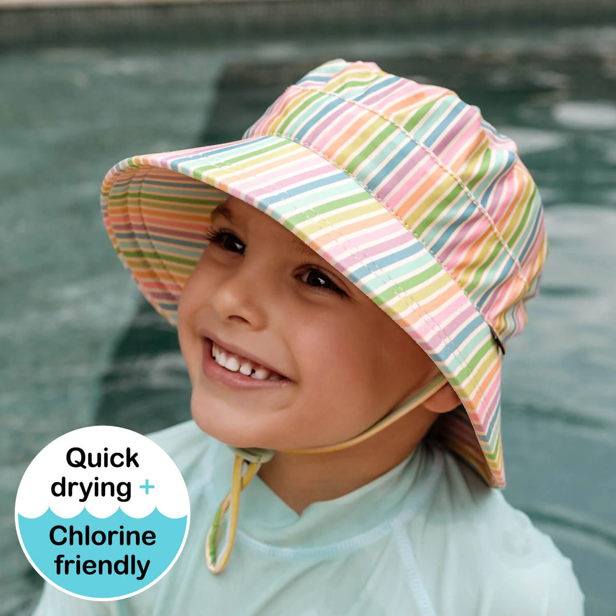 Bedhead Hats Kids Classic SwimBucket Hat Rainbow