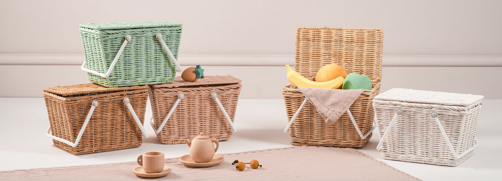 Olli Ella Rattan Piki Basket Assorted